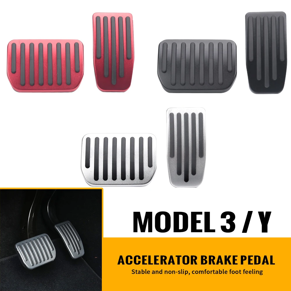 

2PCS Car Foot Pedal Pads for Tesla Model 3 Y 2017 2018 2019 2020 2021 2022 Aluminum Alloy Accelerator Brake Rest Pedal Covers