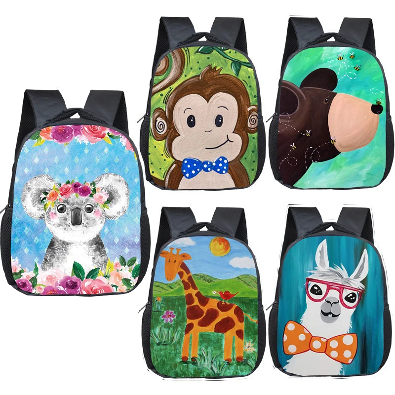 Cute Koala Bear Monkey Giraffe Backpack Children School Bags Boys Girls Bookbag Kid Kindergarten Backpack Baby Toddler Bag Gift