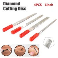 6 flat half round triangle diamond coating needle metal file for steel iron titanium ceramic glass polishing hand tool