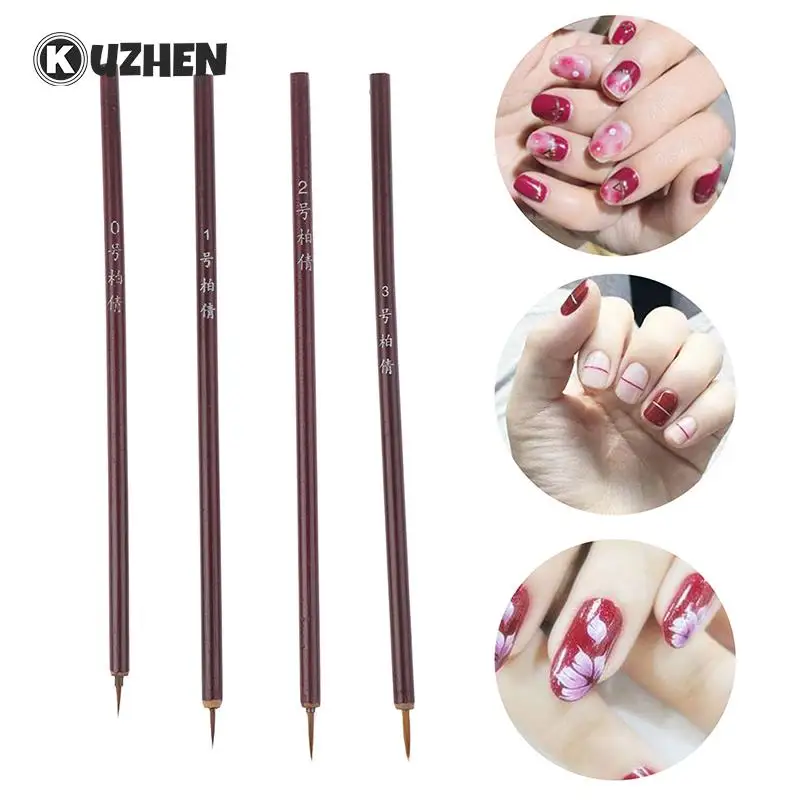 

New Small Brush Nail Tools Bamboo Handle Nail Art Painting Brushes Nail Liner Brush DIY Manicure