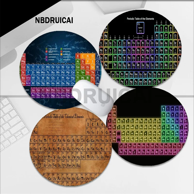 

The Periodic Table Animation Round Gaming Mouse Pad Gamer Desk Mats Keyboard Pad Mause Pad Office Desk Set Accessories Bedroom