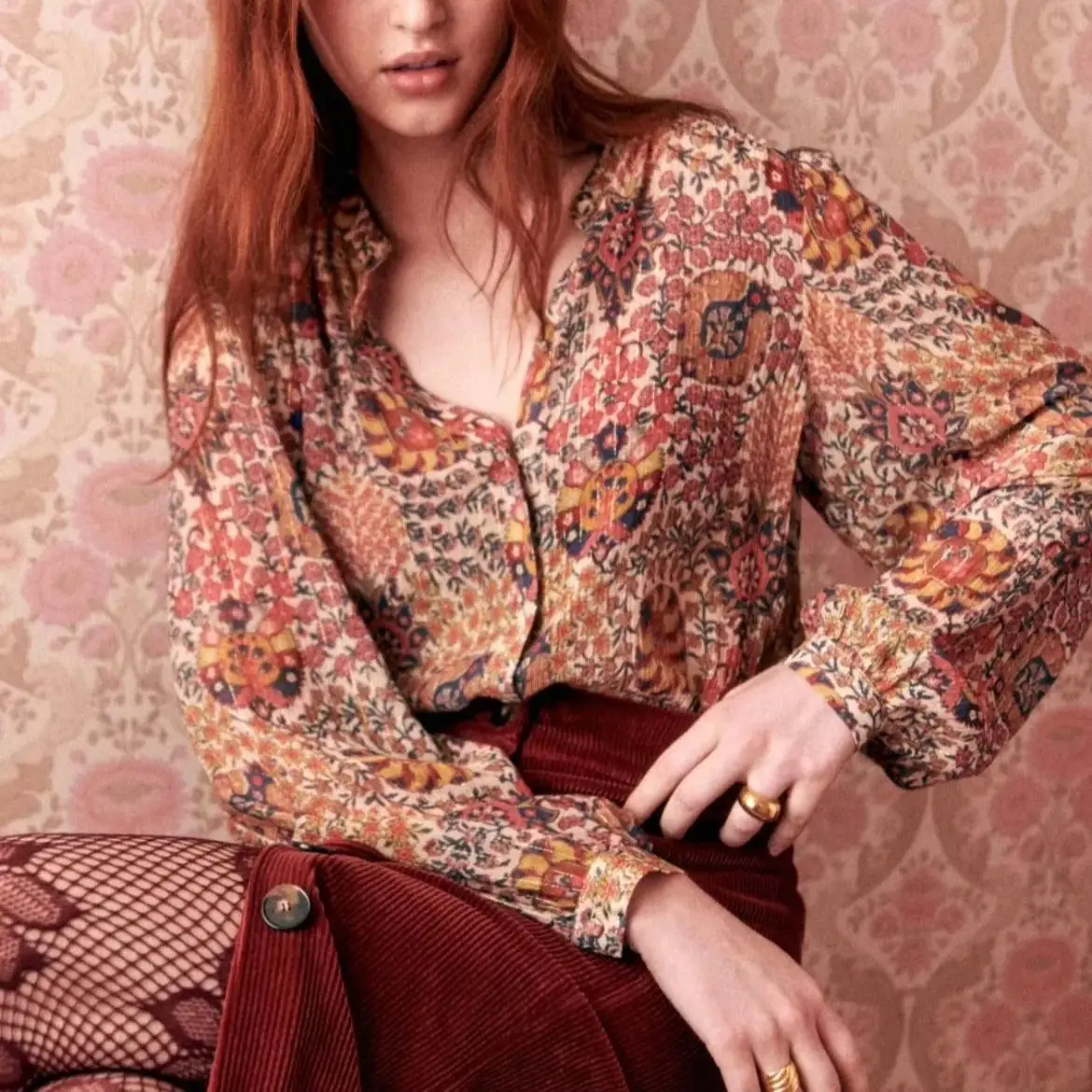 Женская ажурная рубашка с широкими рукавами белая Свободная маленьким