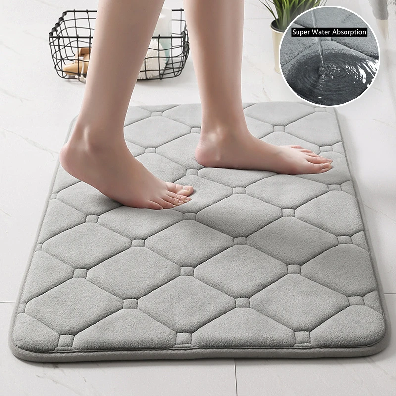 

Washable Memory Water Pet Absorbent Floor Super Soft Bath Foam Mat Quick Dry Absorption Machine Rug Bathroom Pad Bathmat Rugs