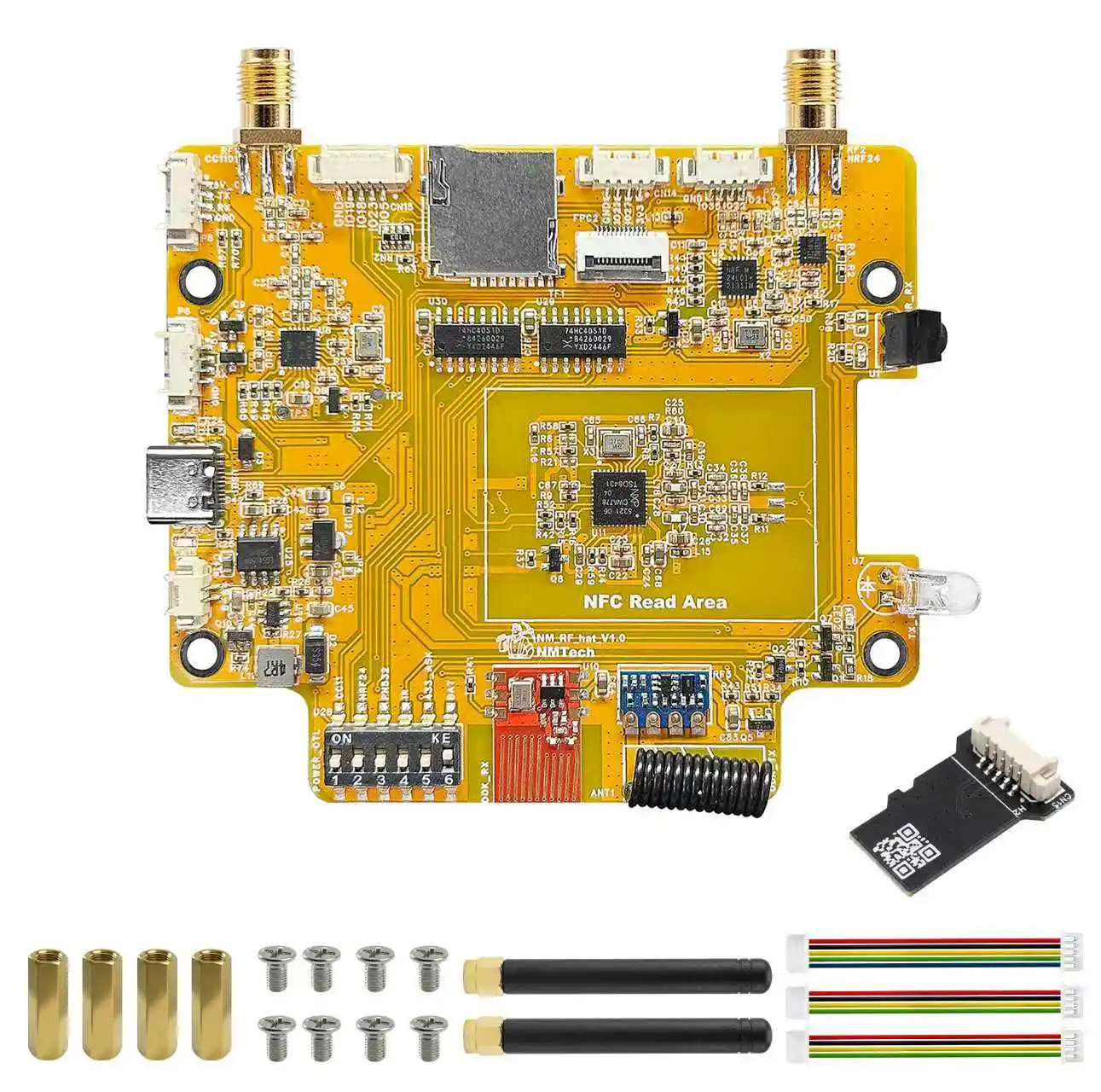 

Многодиапазонная RF-модуляция NM-RF-Hat для Bruce CYD ESP32-2432S028 CC1101 nRF24 PN532 IR TX/RX 433M OOK с управлением питанием и слотом для TF-карты