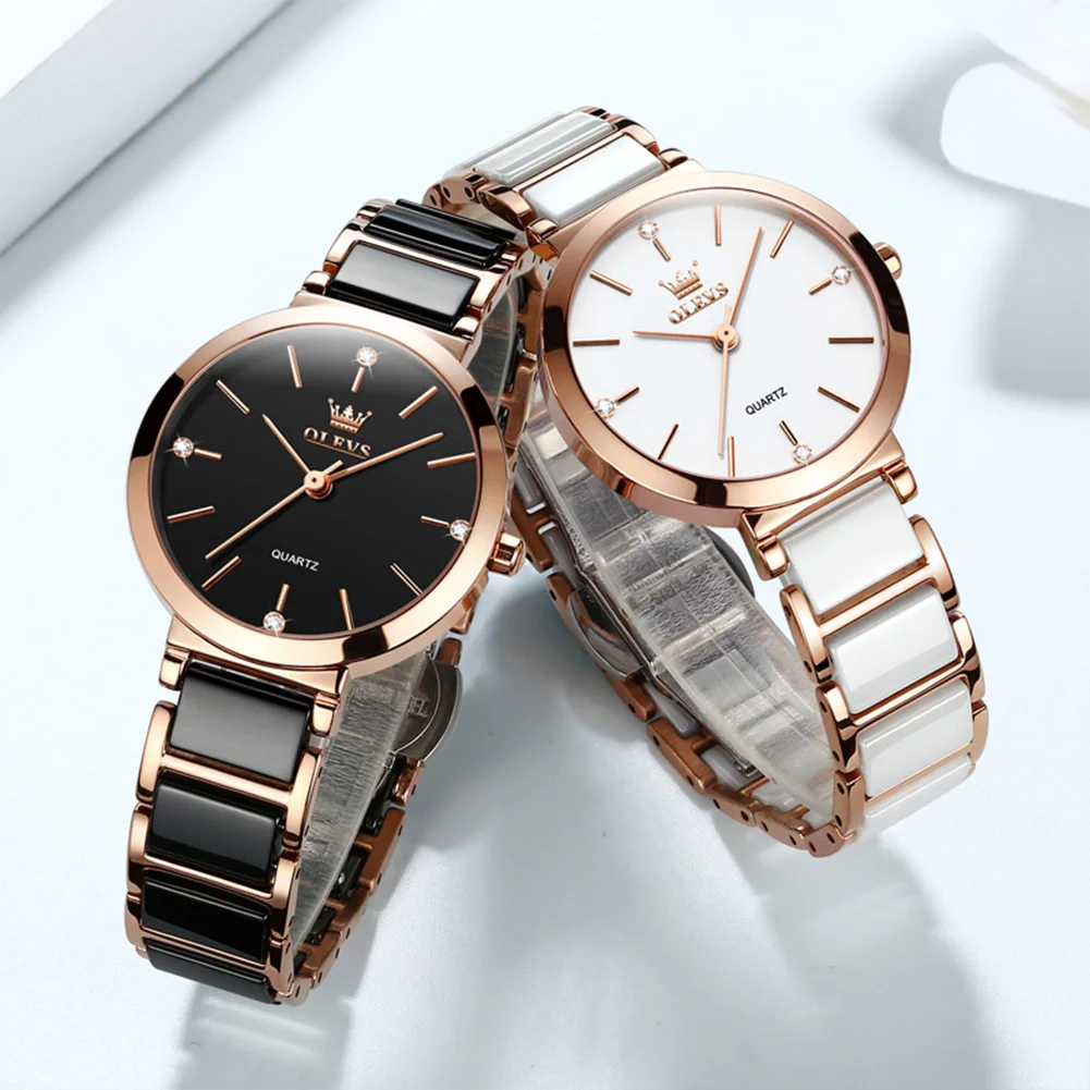 2023 New TAXAU Women Watch Luxury Rose Gold Waterproof Quartz Wristwatch Reloj Mujer Elegant Ceramic Bracelet Clock Montre Femme enlarge