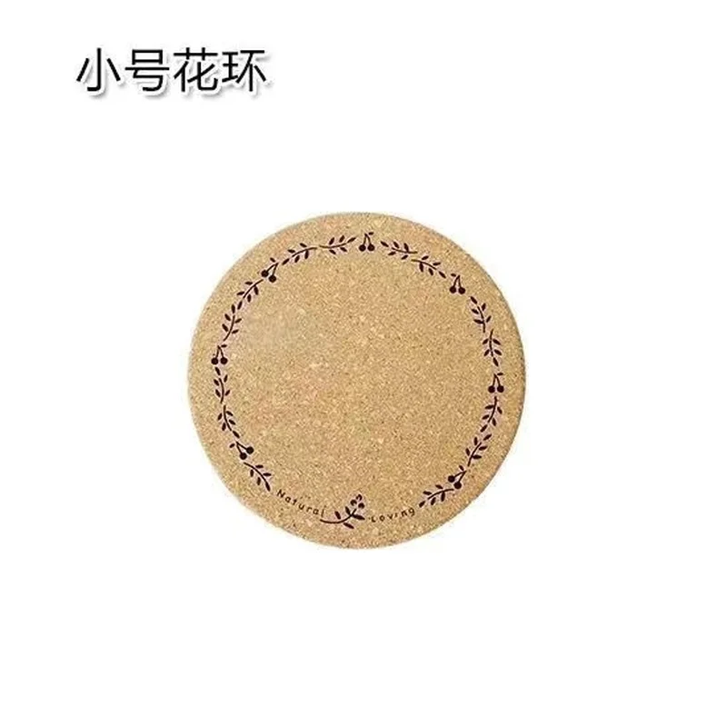 

Nordic style round natural cork heat insulation pad thickened placemat plate dish mat bowl mat non-slip anti-scalding table mat