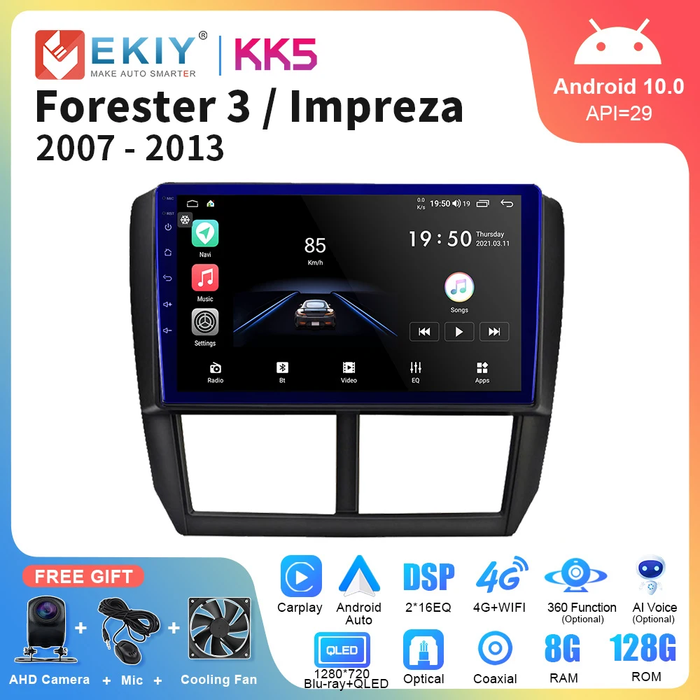 

EKIY KK5 Android 10 Car Radio For Subaru Forester 3 SH 2007-2013 For Subaru Impreza GH GE 2 Din Multimedia Player 4G Head Unit