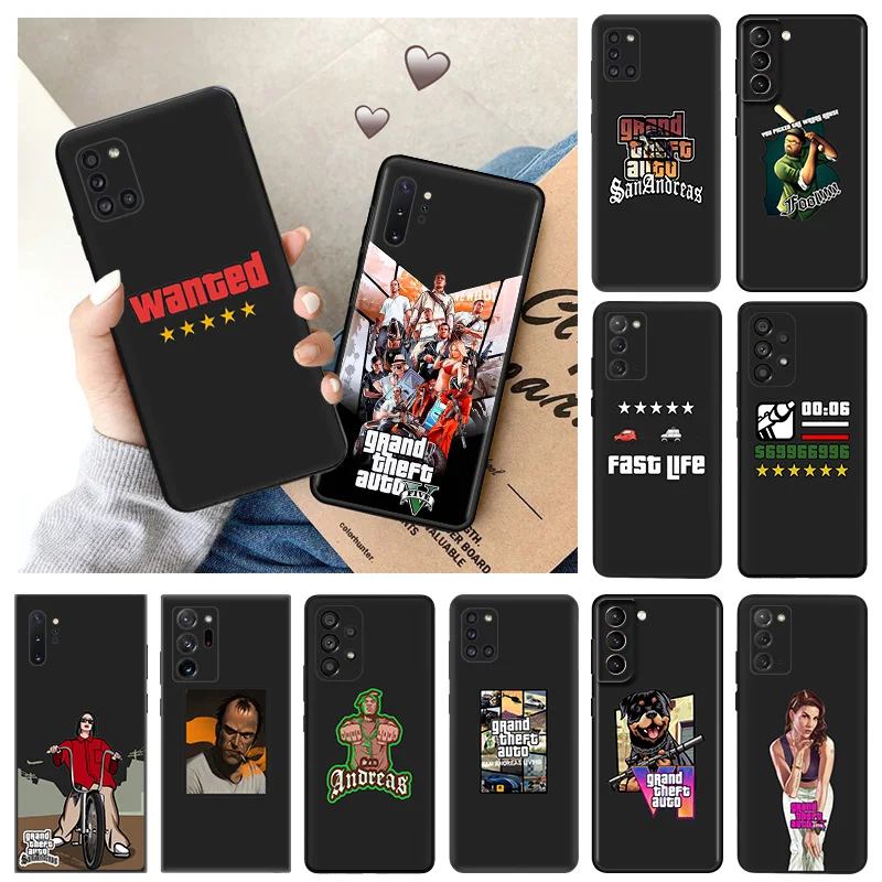 Чехол для телефона Samsung Note 10 Plus 9 8 A35 A55 S9 S8 A50 A70 A40 A41 A42 A06 A04 A05 A50S Grand Theft Auto GTA Matte Back Cover