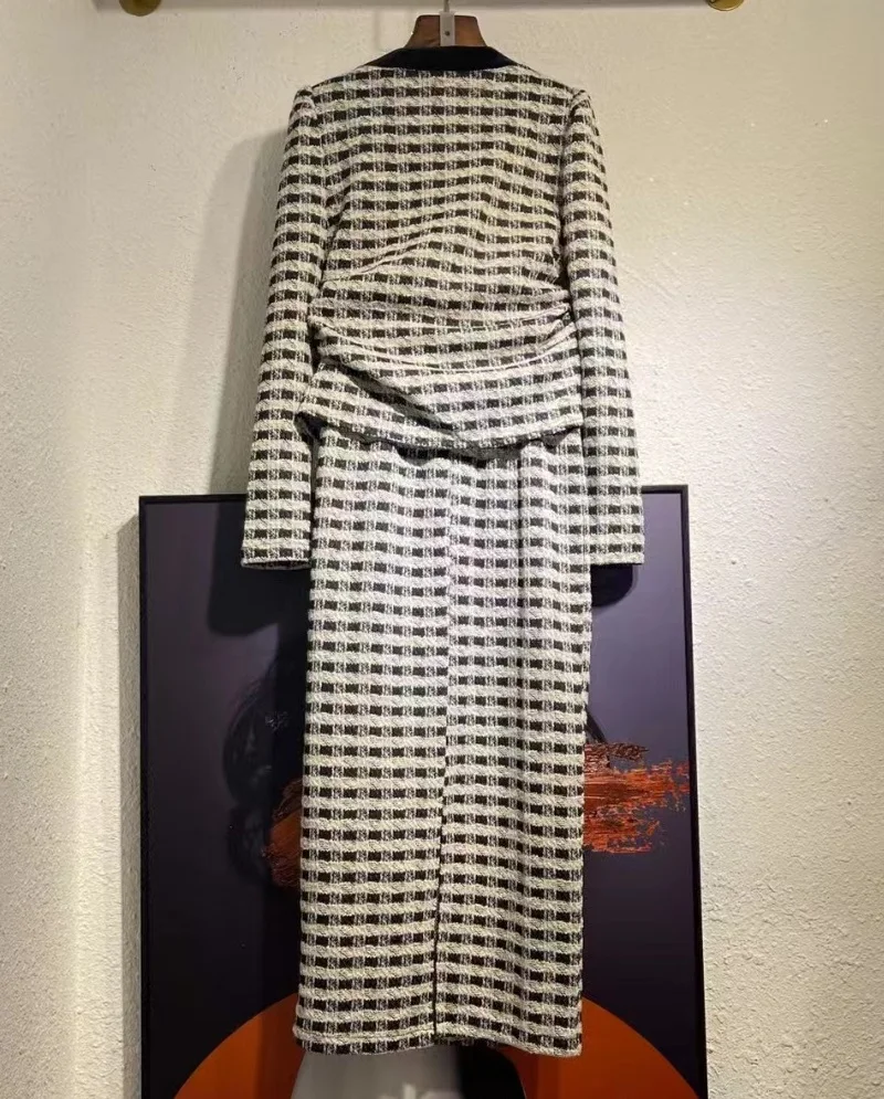 Женский трикотажный Костюм-двойка бархатный кардиган с V-образным вырезом и юбка