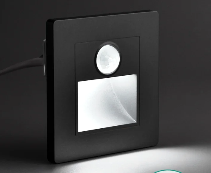 Утопленный светодиодный настенный светильник лестничный с датчиком движения