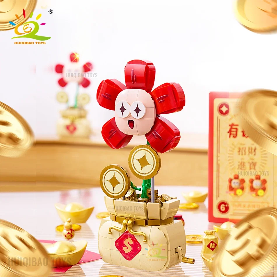 HUIQIBAO 508 шт. богатый цветок декоративная Модель Набор строительных блоков DIY