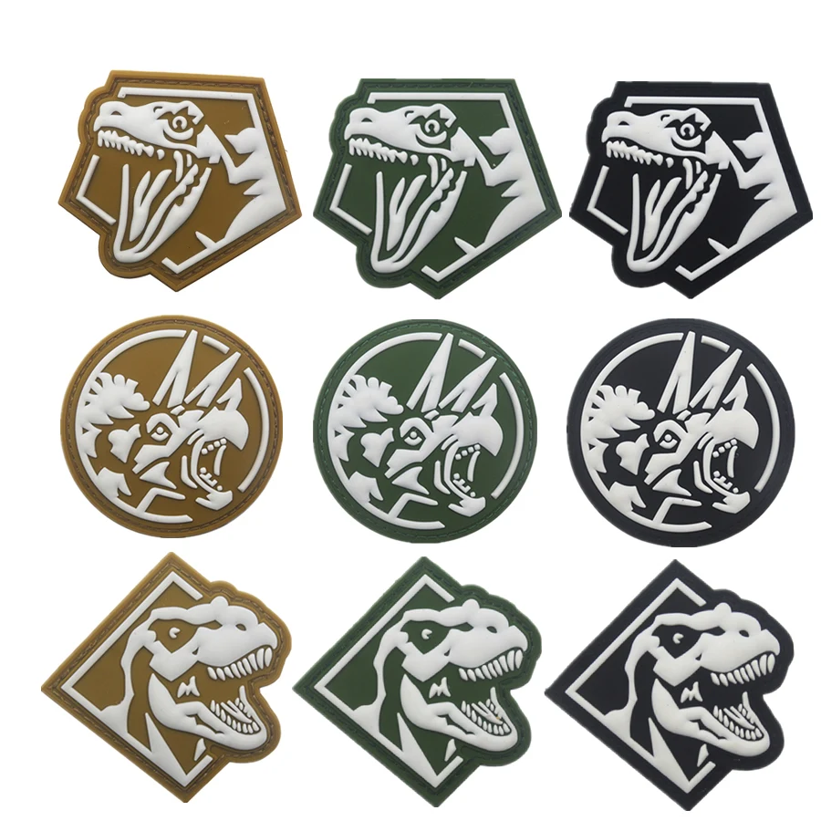 Светящиеся ПВХ нашивки Warlord тираннозавр велоцираптор Рино трицератопс повязка