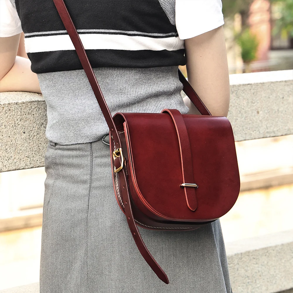 Женская сумка через плечо из натуральной кожи в стиле ретро