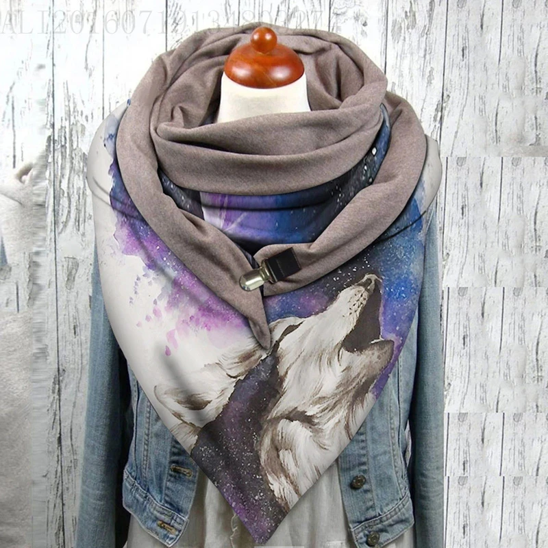 

Wolf Galaxy Print 3D Printed Scarf and Shawl Warm for Women and Men