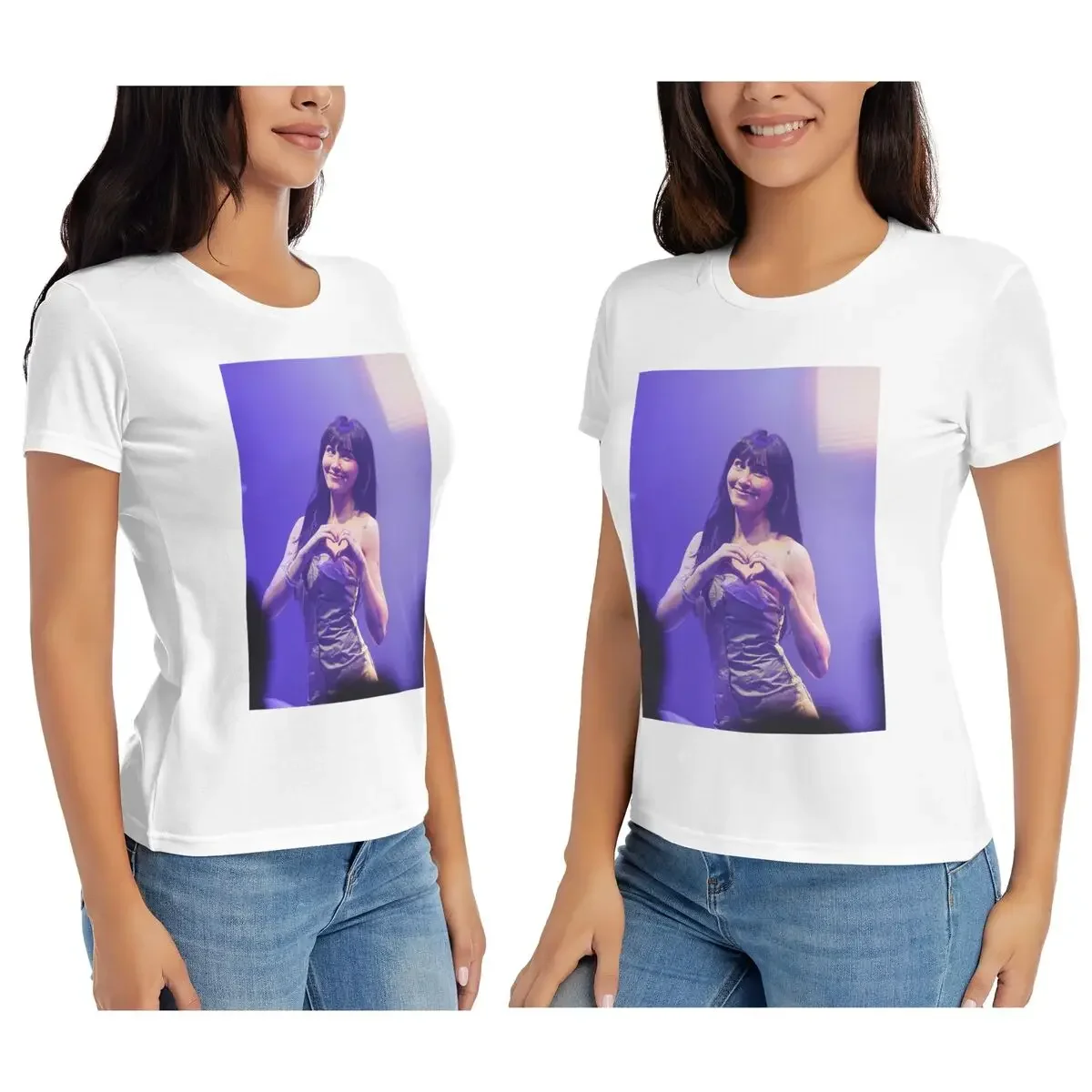 Фото Женская футболка Aitana Ocana Singer, летние футболки с короткими рукавами, хлопковые футболки с круглым вырезом, одежда, топы, уличная одежда №2