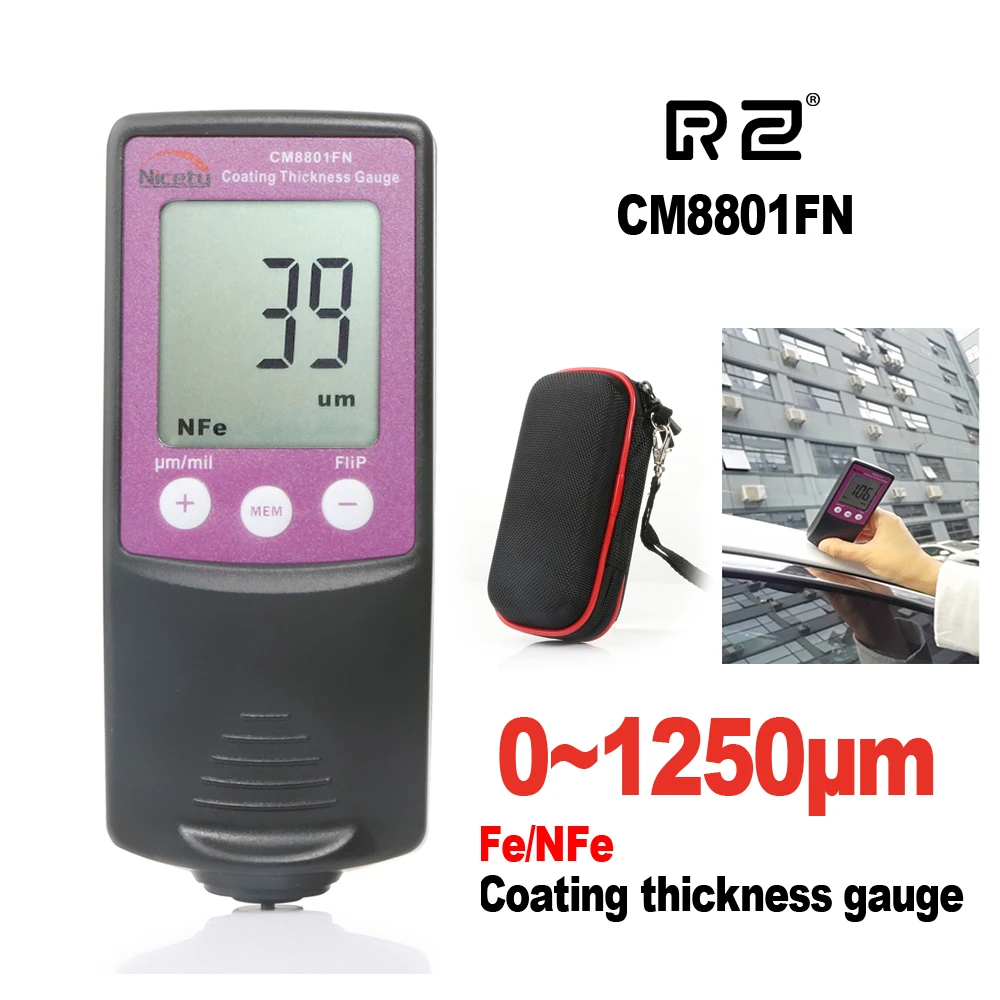 SYXLIF Coating Thickness Gauge 0~1250um Car Paint Film Tester Measuring Manual Paint Tools Cars Thickness Gauge Width Measuring