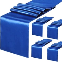 set of 5 navy blue satin table runner 12x108 inch party table runner for wedding banquet decoration