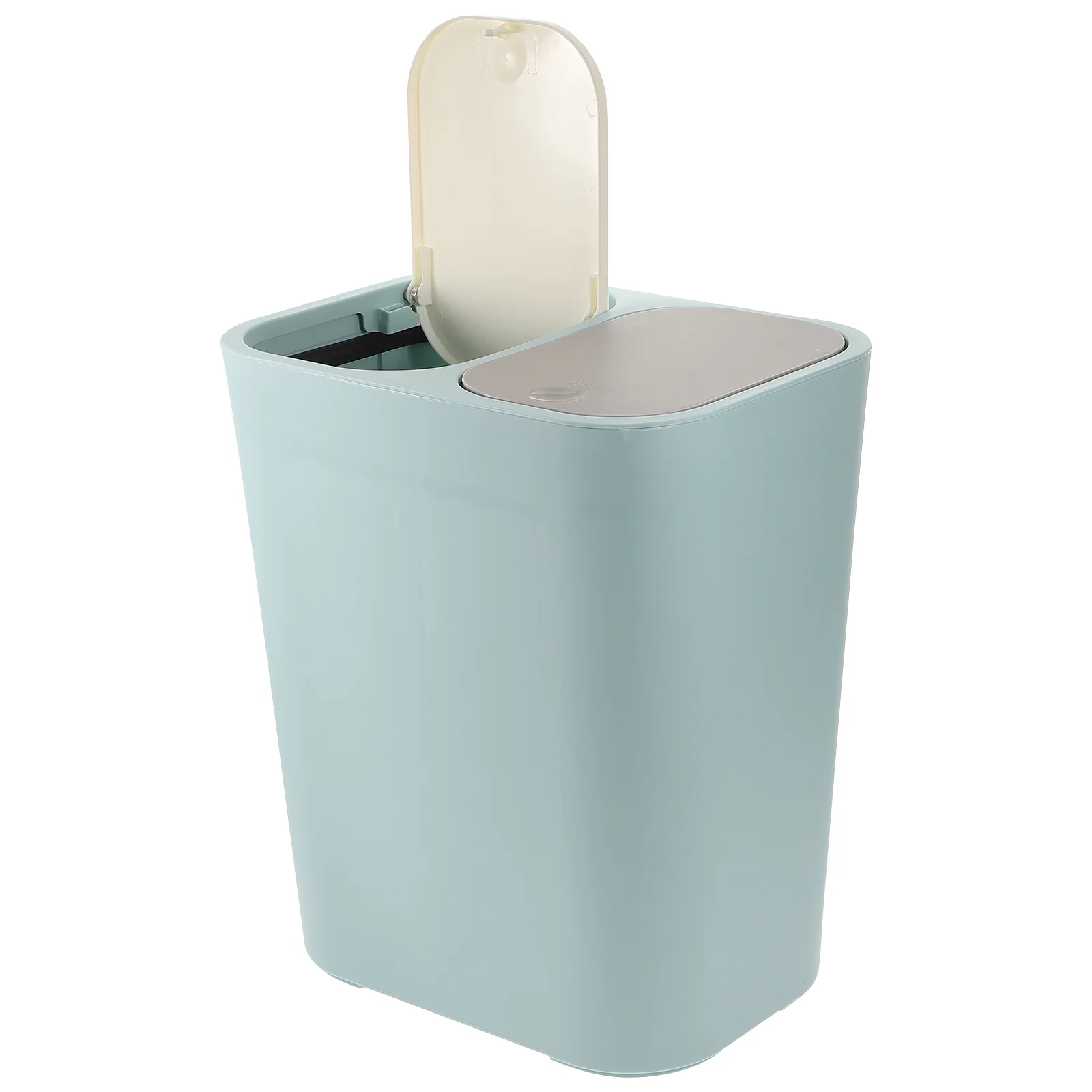 

Sorting Trash Can Drain Bin Bathroom Garbage Lid Dual Trashcan Household Home Wastebasket White Separate collection Box