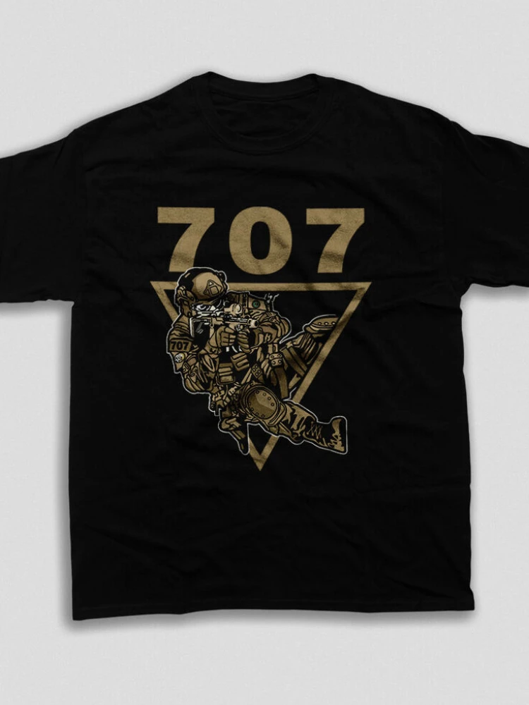 707 Армейская футболка спецназа с коротким рукавом повседневная из 100% хлопка
