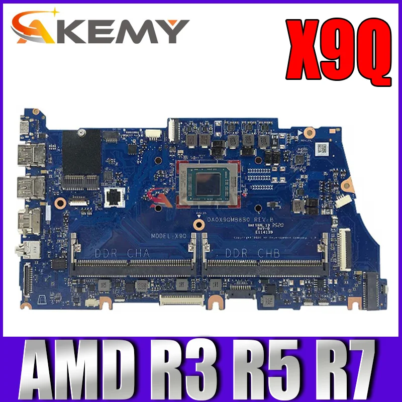 

X9Q DA0X9QMB8D0 Motherboard with R3 R5 R7 AMD CPU DDR4 For HP Probook 455 G8 445 G8 Laptop Motherboard Mainboard