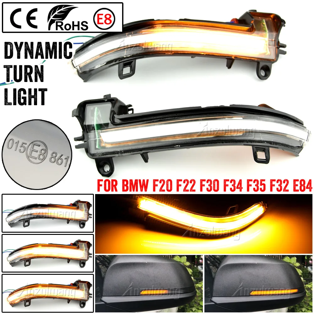 

LED Dynamic Turn Signal Side Mirror Sequential Light Lamp For BMW 1 2 3 4 Series F20 F21 F22 F23 F30 F31 F32 F33 F34 X1 E84 i3