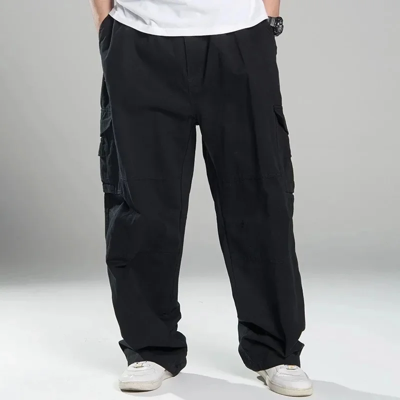 

Plus Size 8XL 140KG summer spring Men cargo pants thick high street safari style pockets Skateboard outdoor straight