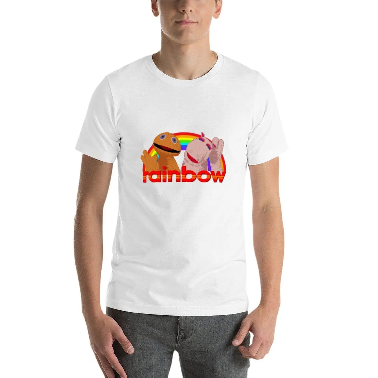 Фото Футболка Rainbow's Zippy & George, простой базовый дизайн, с короткими рукавами №3
