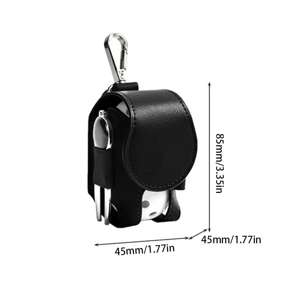 Portable Golf Ball Storage Pouch Golf Ball Waist Holder Bag Mini Pocket Container with Metal Buckle Leather Waist Golf Carrier