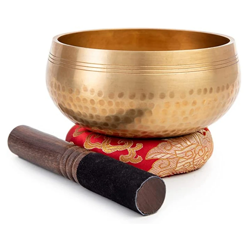 

Tibetan Singing Bowl Set Replacement Accessories Easy To Play For Beginners - Handmade Mindfulness Meditation Overall Sound