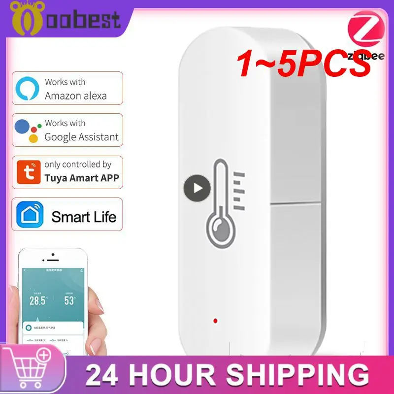 

Датчик влажности и температуры Tuya Wi-Fi 1 ~ 5 шт., умный Life APP монитор для умного дома, работает с Alexa Home, концентратор не требуется