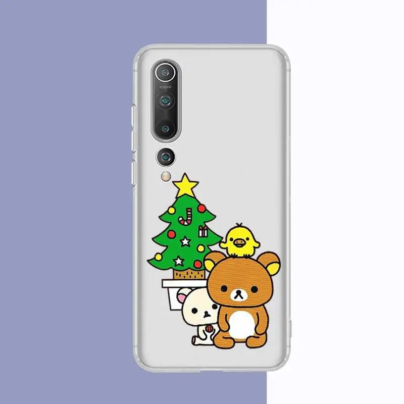 YNDFCNB Rilakkuma чехол для телефона Samsung S20 S10 lite S21 plus Redmi Note8 9pro Huawei P20 прозрачный |