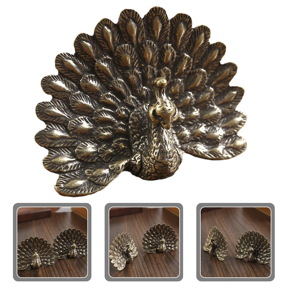 

Living Room Decor Aesthetic Peacock Figure Crafts Chinese Decorations Home Brass Ornaments