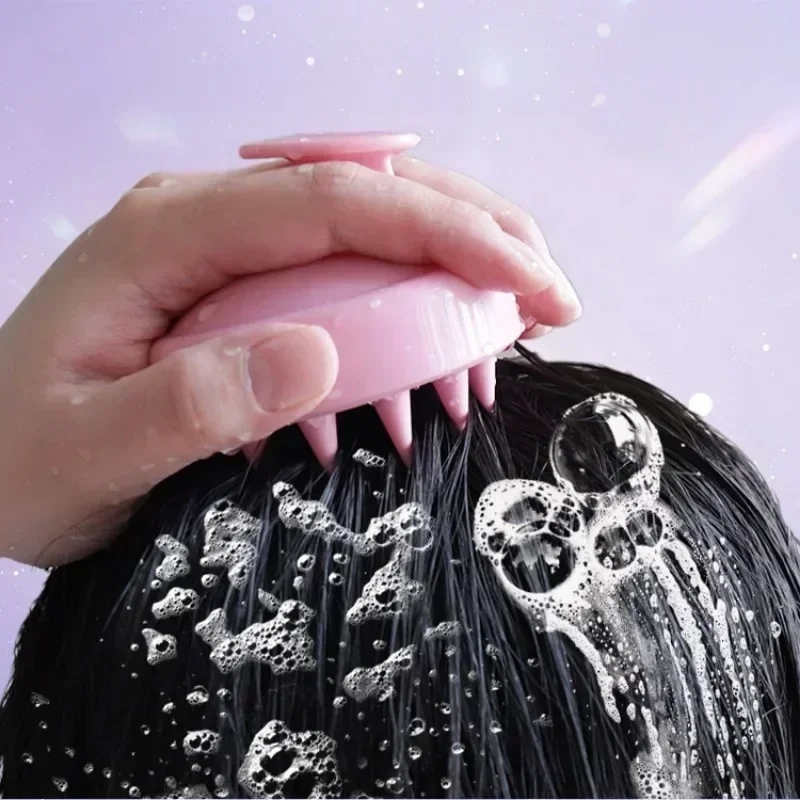 Силиконовая щетка для шампуня массажная расческа кожи головы мытья волос тела