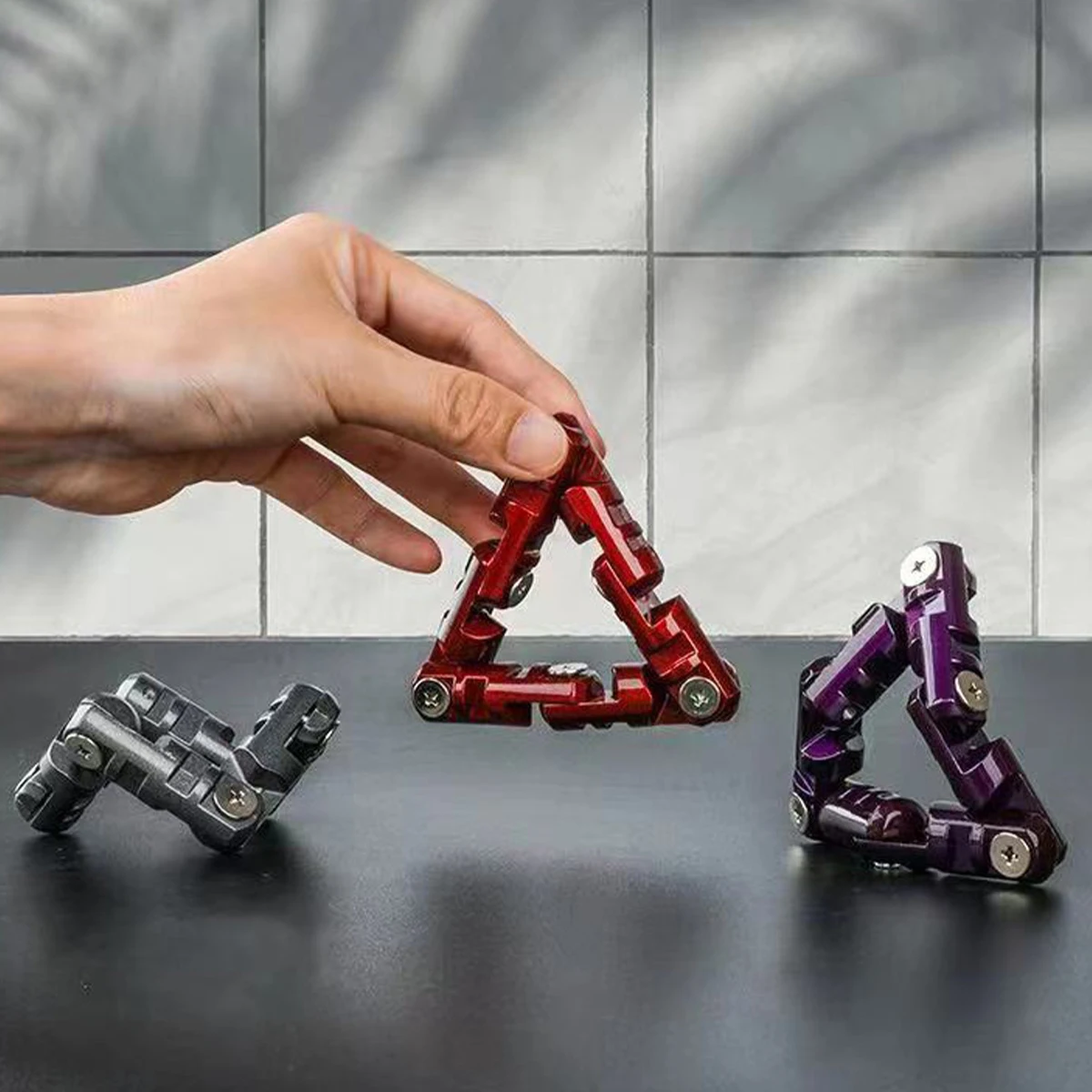 

Металлическая игрушка-фиджет с цепочкой, устройство для снятия стресса, игрушка для аутизма, СДВГ, массажная цепочка, игрушки-фиджеты, креат...