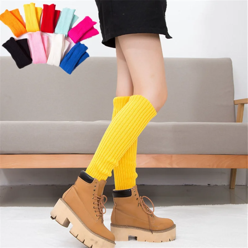 

Kawaii Leg Warmer Women Leg Warmers Winter Solid Knitted Leg Cover Gyaru Lolita Slouch Socks Jk Boots Sleeves Boot Cuff Hosiery