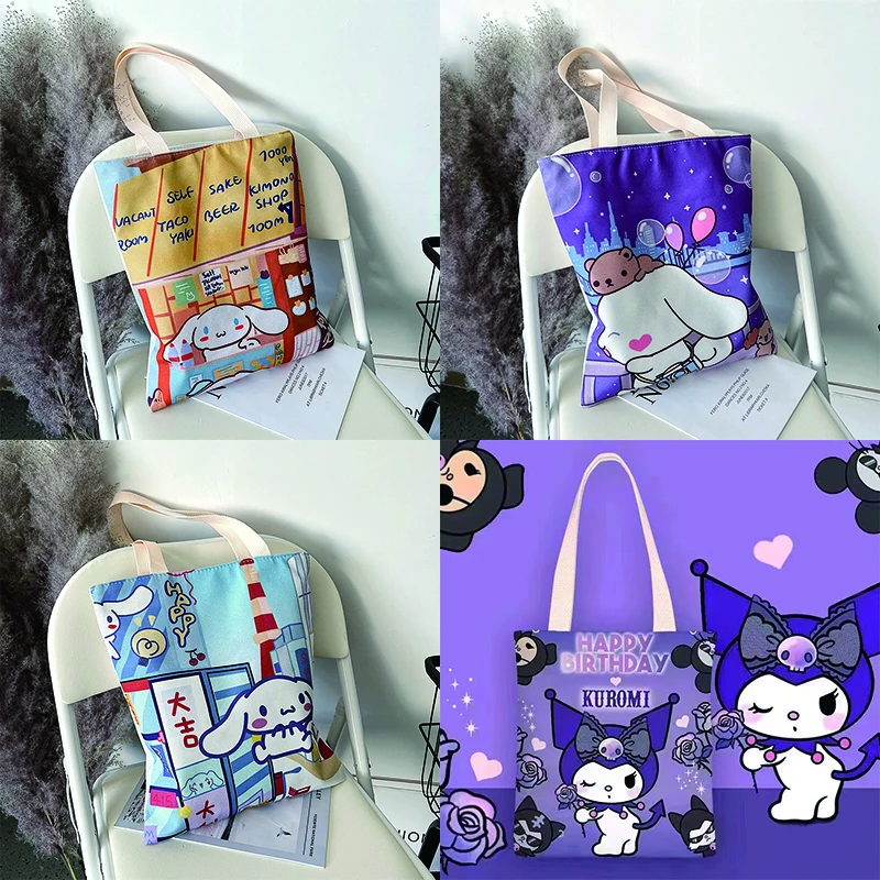 

Холщовая Сумка sanio, женская, с наплечным ремнем, с рисунком в стиле аниме