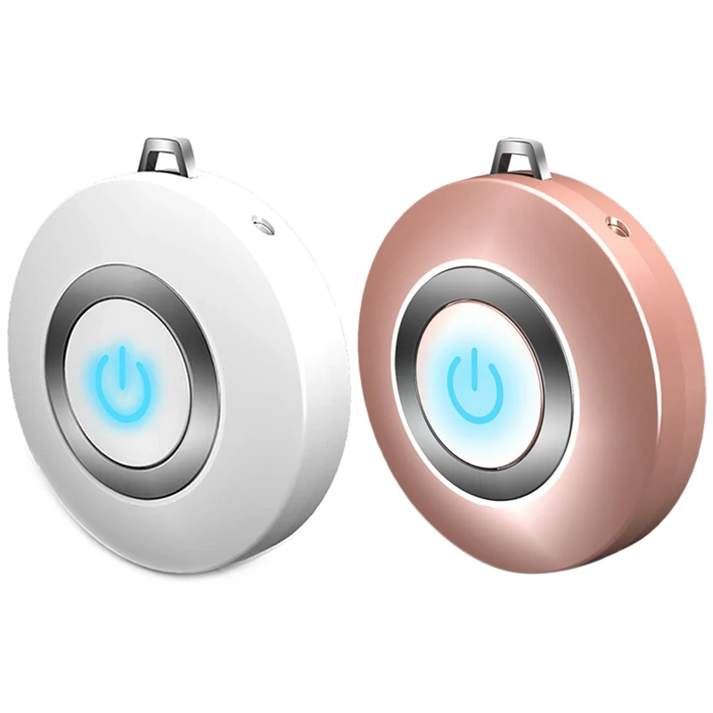 

Портативный USB-очиститель воздуха, персональный мини-освежитель воздуха с отрицательными ионами, белый и розовое золото, 2 шт.