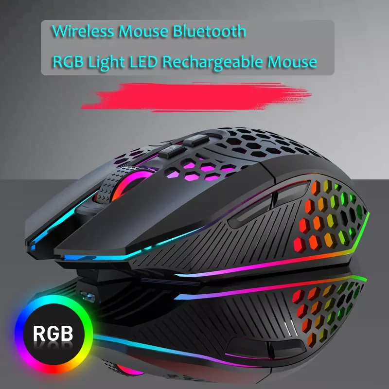 

Мышь игровая аккумуляторная Бесшумная с RGB-подсветкой, 1600 DPI