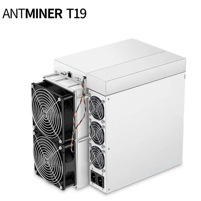 In Stock New Bitmain Antminer T19 88Th/s 84TH/s BTC Asic Miner 3344W With Power Supply