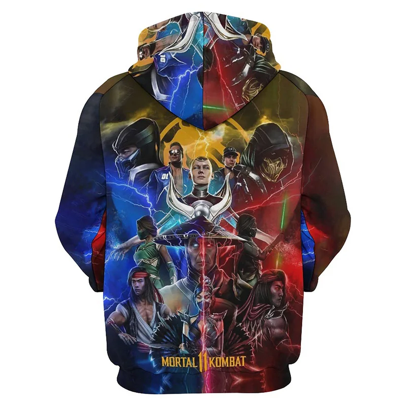 Худи с 3D-принтом Mortal Kombat для женщин и мужчин смешная толстовка уличная одежда