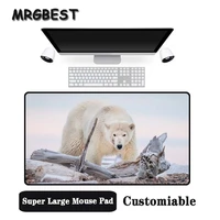 mrgbest big promotion large size multi size locked mouse pad mighty white bear animal pattern pc computer notebook desk mat