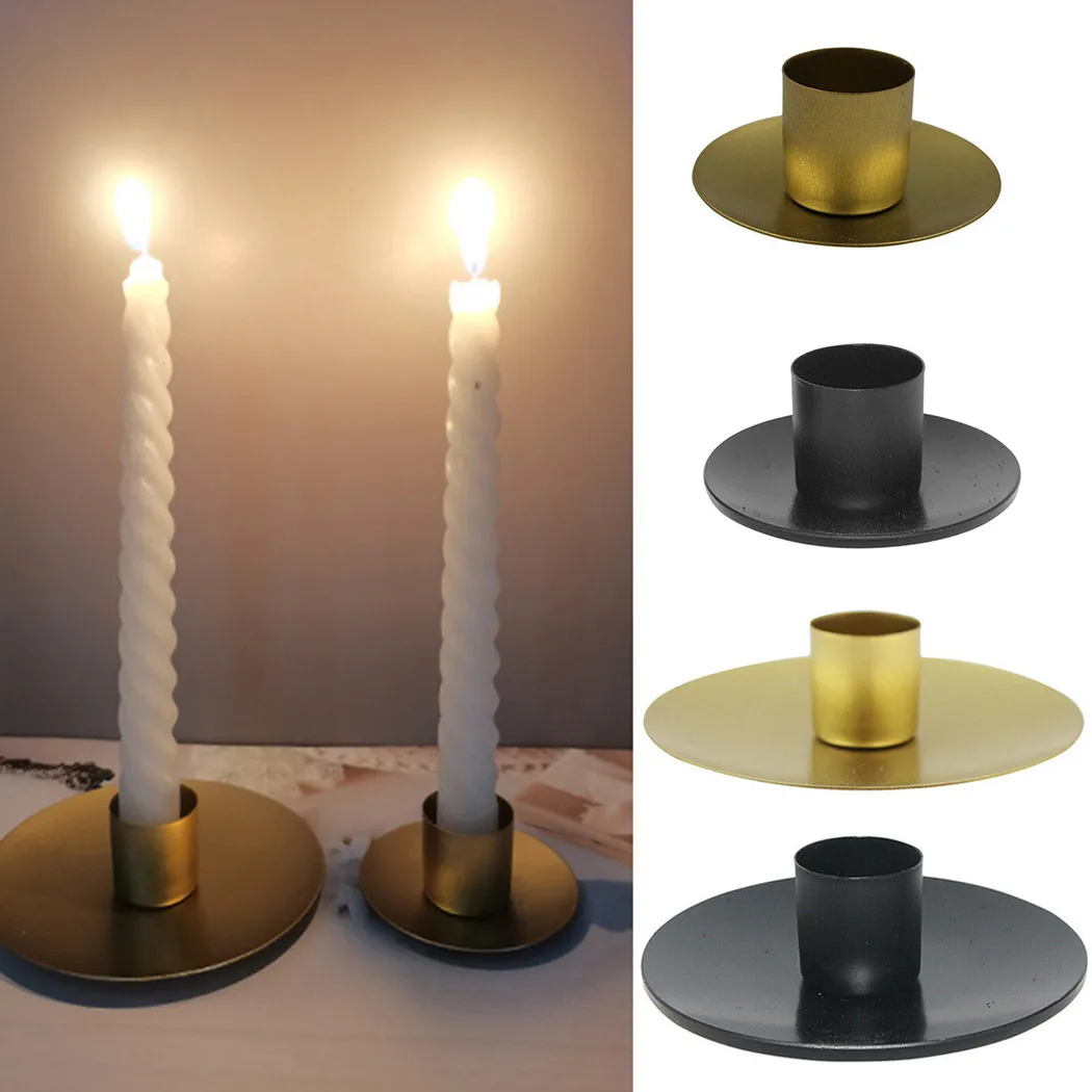 

Simple Golden Candle Holder Metal Desktop Candlestick For Wedding Party Festival Candelabra Art Gift Home Decor