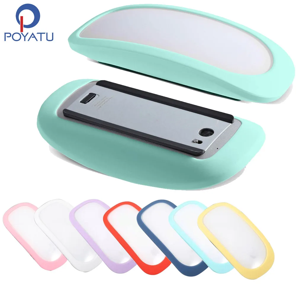 Фото Силиконовый чехол POYATU для Apple Magic Mouse 1 2, защитный чехол, моющийся Пыленепроницаемый Чехол с защитой от падения и царапин №1