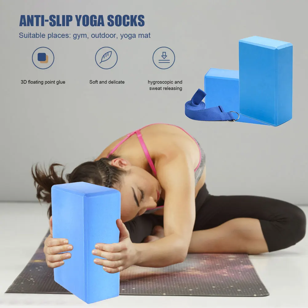 

3pcs Yoga Blocks Stretch Strap Sets Sports Sling Shoulder Carry Belt Exercise Workout Home Exercise Bodybuilding Equipment