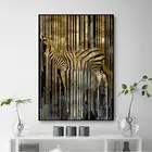 Черная Золотая Зебра, настенная Картина на холсте, абстрактная Скандинавская Современная эстетика, постер с тигром, картины, украшение для гостиной