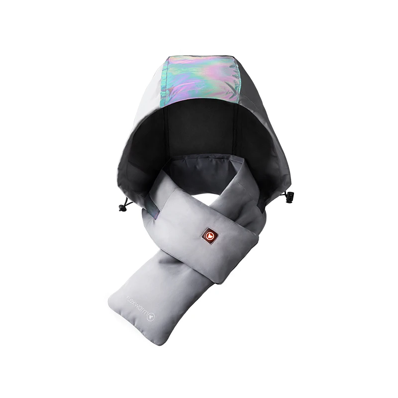 Тепловой шарф Flexwarm с капюшоном для мужчин и женщин, универсальный утепленный умный шарф для шеи с электрическим подогревом Тепловой шарф Flexwarm с капюшоном для мужчин и женщин, универсальный утепленный умный шарф для шеи с электрическим подогревом