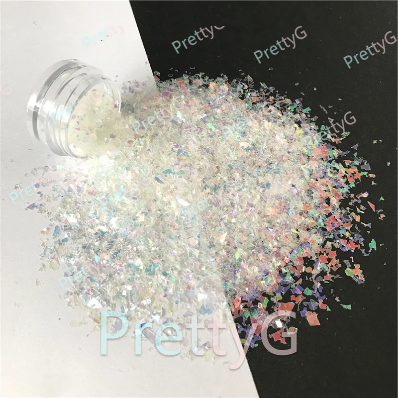 

PrettyG 100g Pack Irregularities Shape High Sparkling Iridescent Sequins for Resin DIY Making Art Craft Nail Makeup Decoration