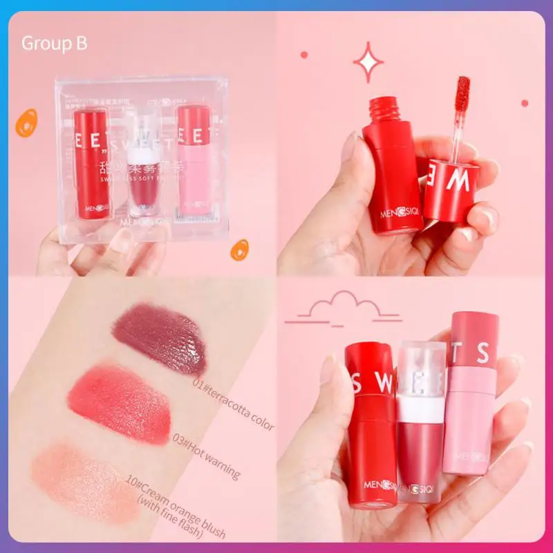 

3Pc/set Velvet Matte Lipstick Lipgloss Lip glaze Liquid Lip Tint Cream Pigment Long Lasting Moisturizing Lips Makeup Cosmetics