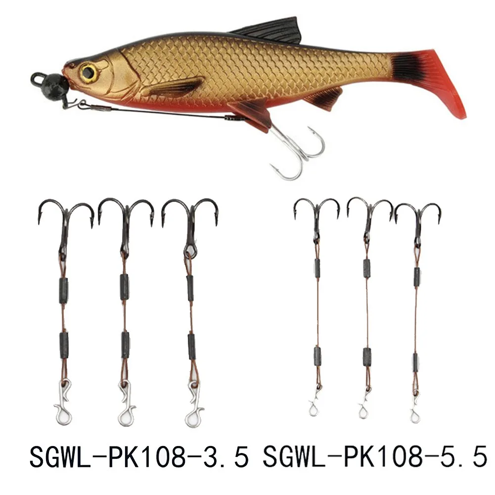 

3pcs 3.5 5.5cm Pike Perch Bass Predator Lure Fishing Stingers Treble Hooks Stainless Steel Sharp Hooks Fishing Accessories