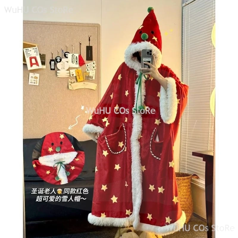 Новинка 2024 осенне-зимняя пижама зимняя накидка для девочек рождественская